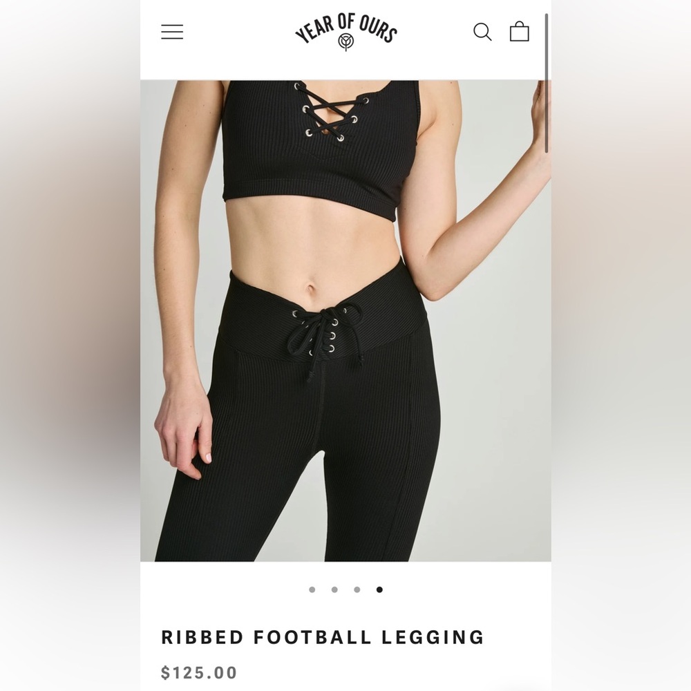 Year of Ours Black Ribbed Football Legging